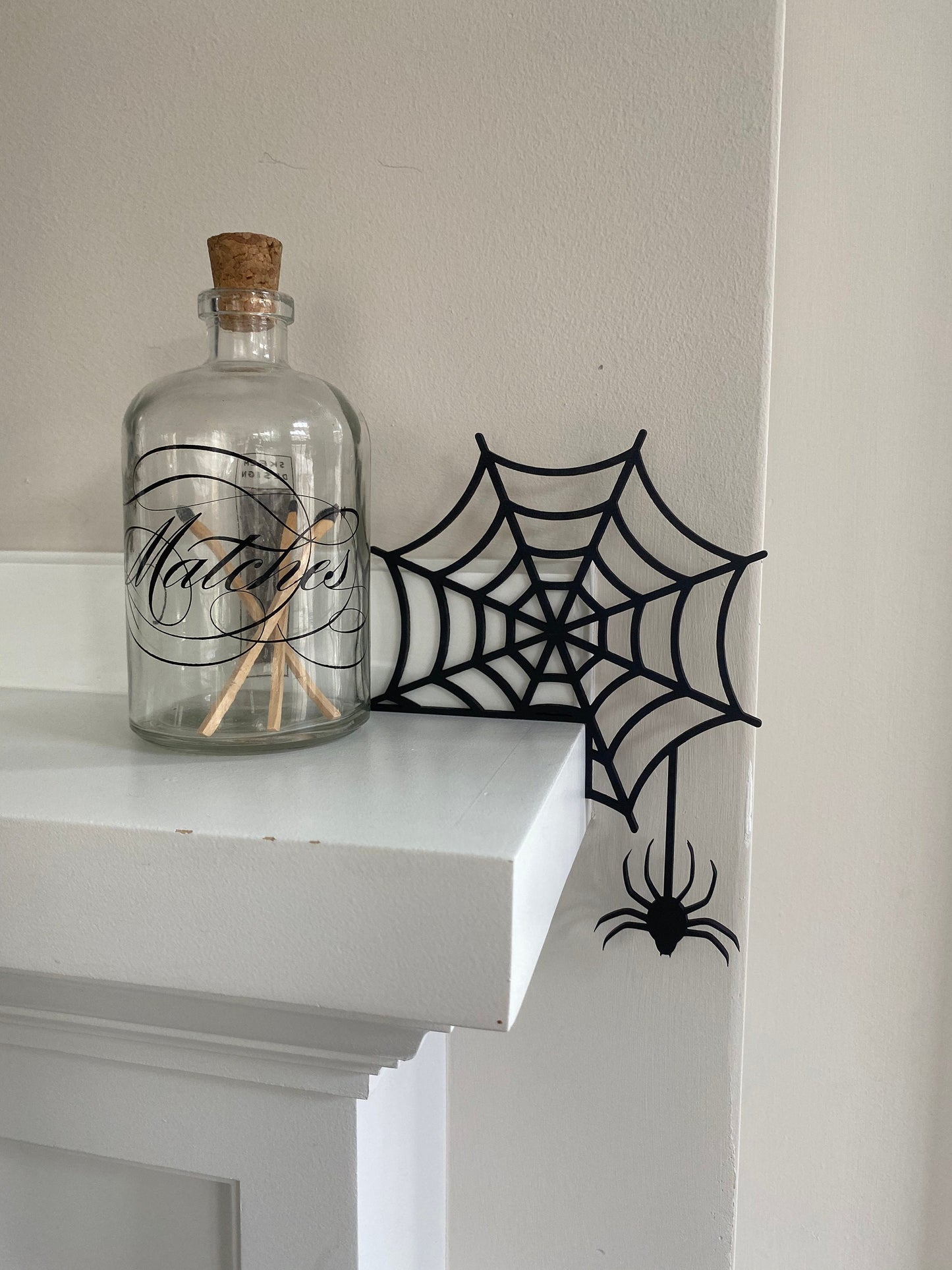 Spider Web Door Corner Sign | Halloween Corner Decor | Spooky Wall Decor