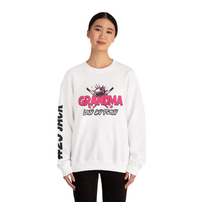 Personalized Hockey Grandma Sweatshirt with Name & Number Sleeve
