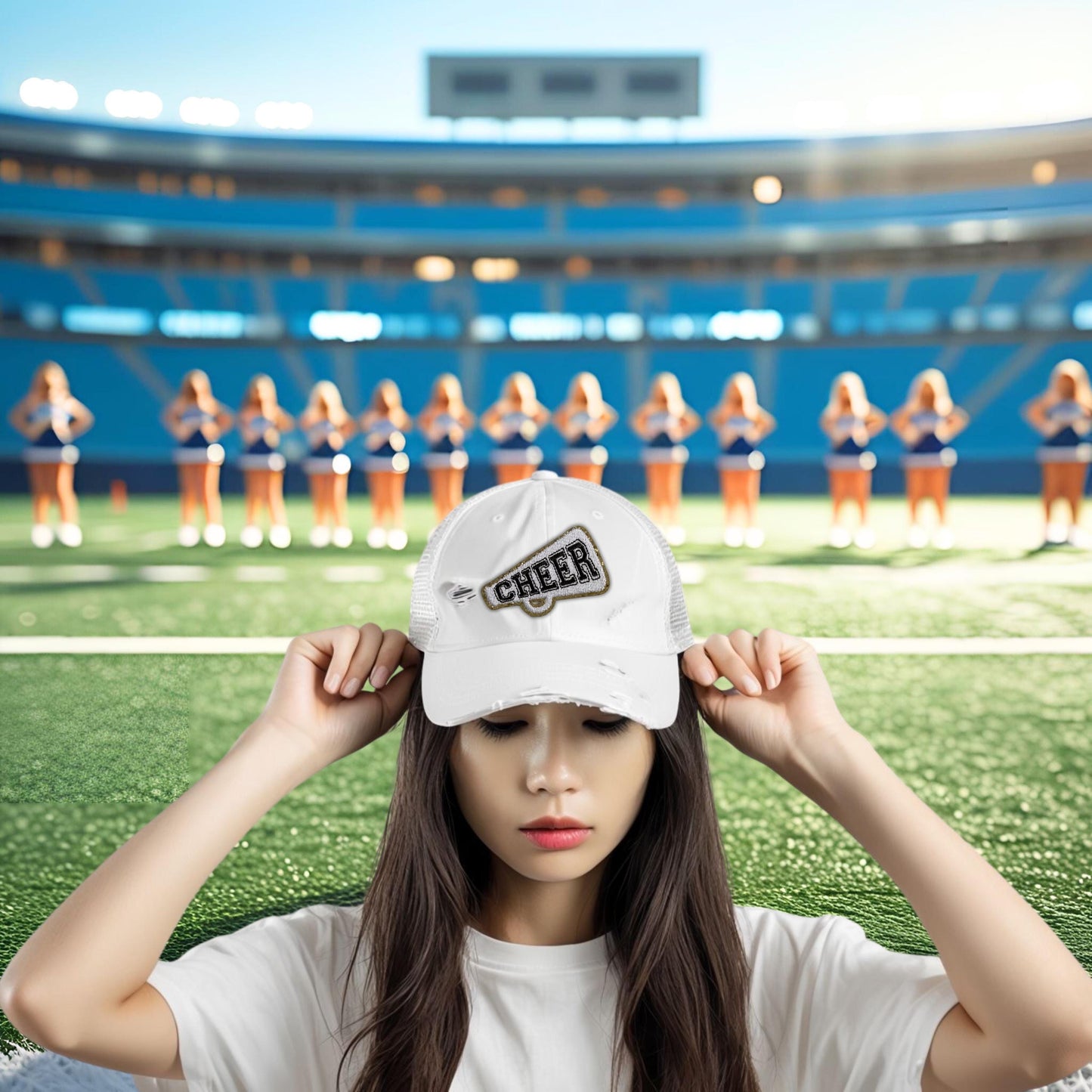 Cheer Mom Trucker Hat with Patch – Game Day Cheer Hat