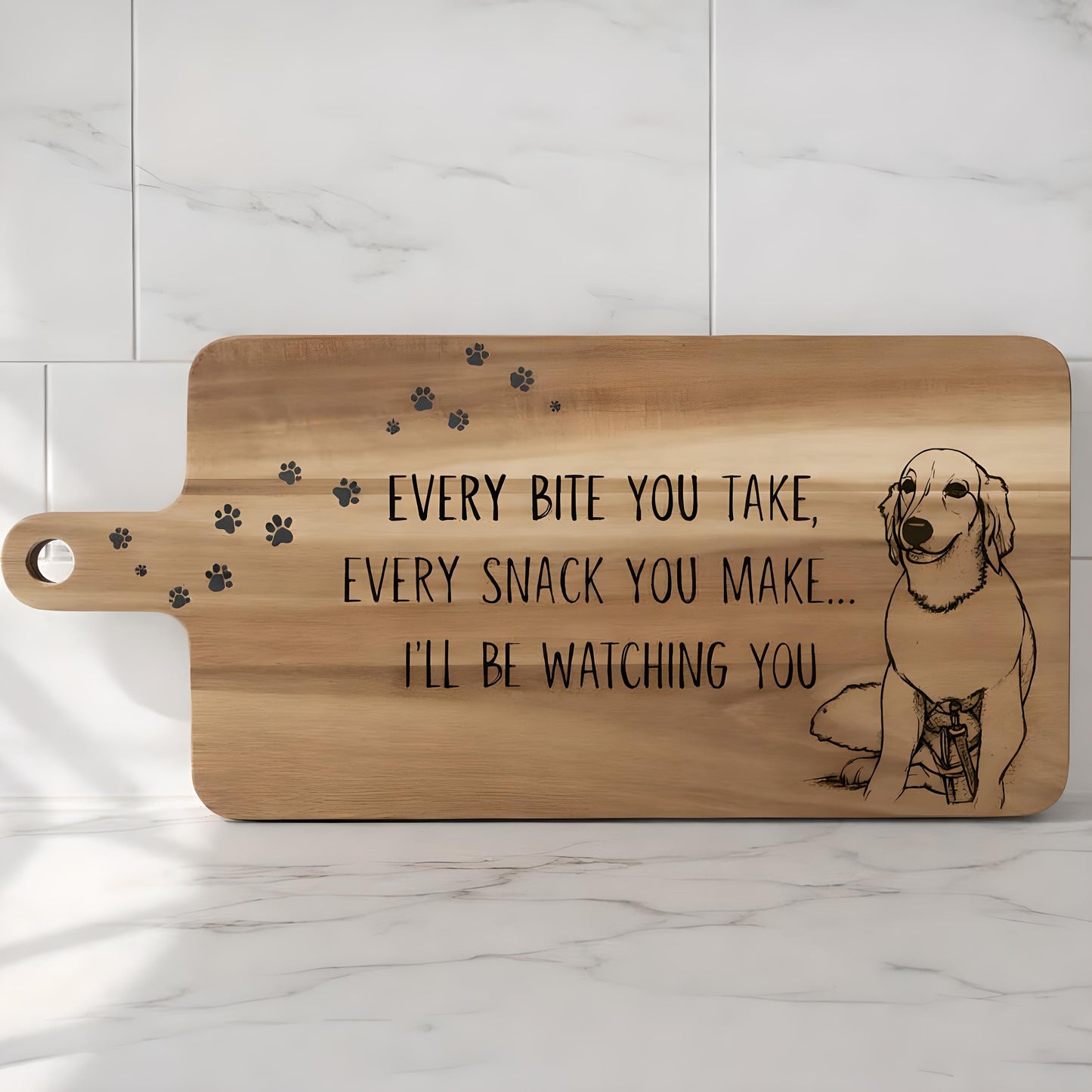 Custom Dog Photo Cutting Board | Personalized Pet Engraved Board | Funny Dog Lover Gift