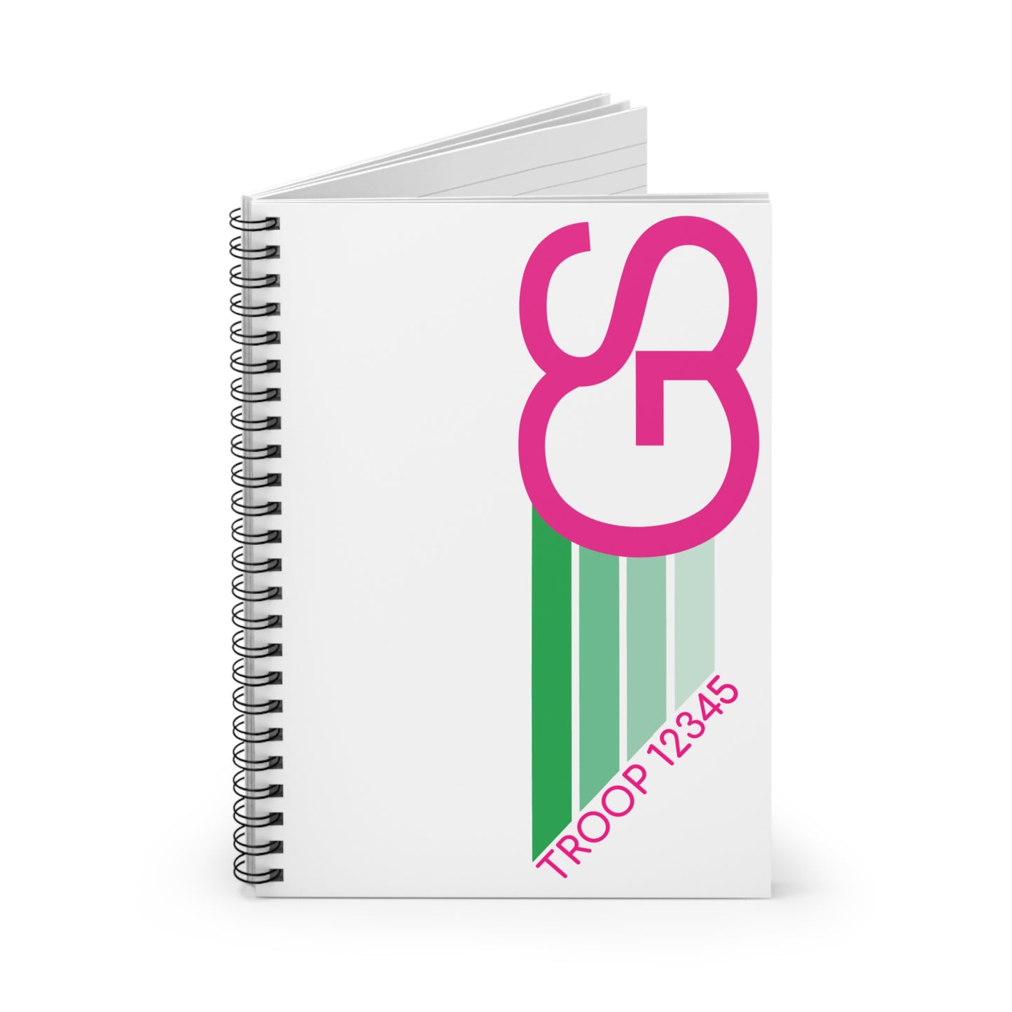 Personalized Girl Scout Journal | Retro Troop Number Notebook | Custom Scout Notebook Gift