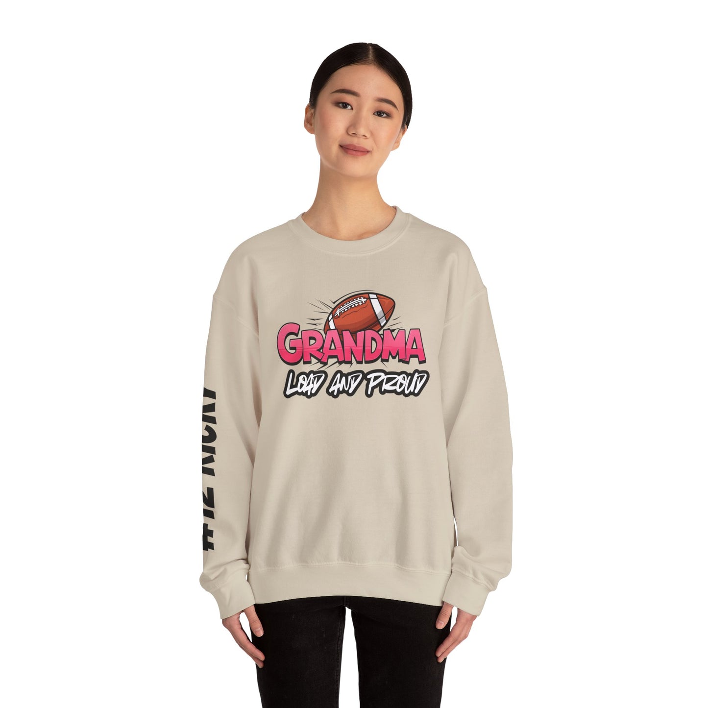 Football Grandma Sweatshirt with Name and Number