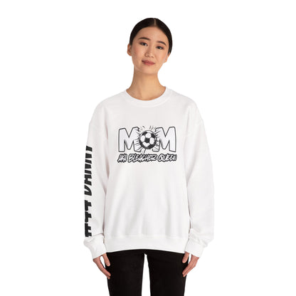 Personalized Soccer Mom Sweatshirt with Name & Number Sleeve