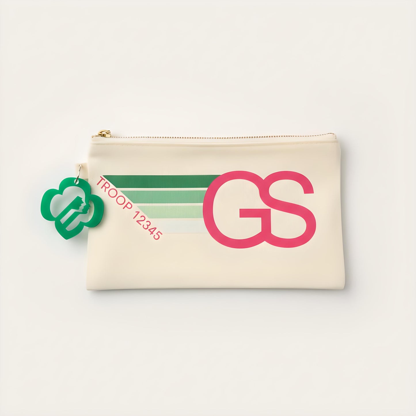 Personalized Girl Scout Troop Number Pouch with Charm
