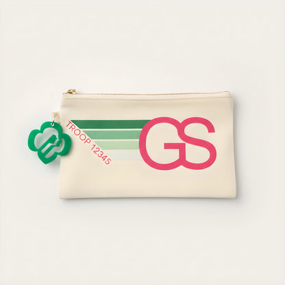 Personalized Girl Scout Troop Number Pouch with Charm
