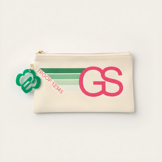 Personalized Girl Scout Troop Number Pouch with Charm