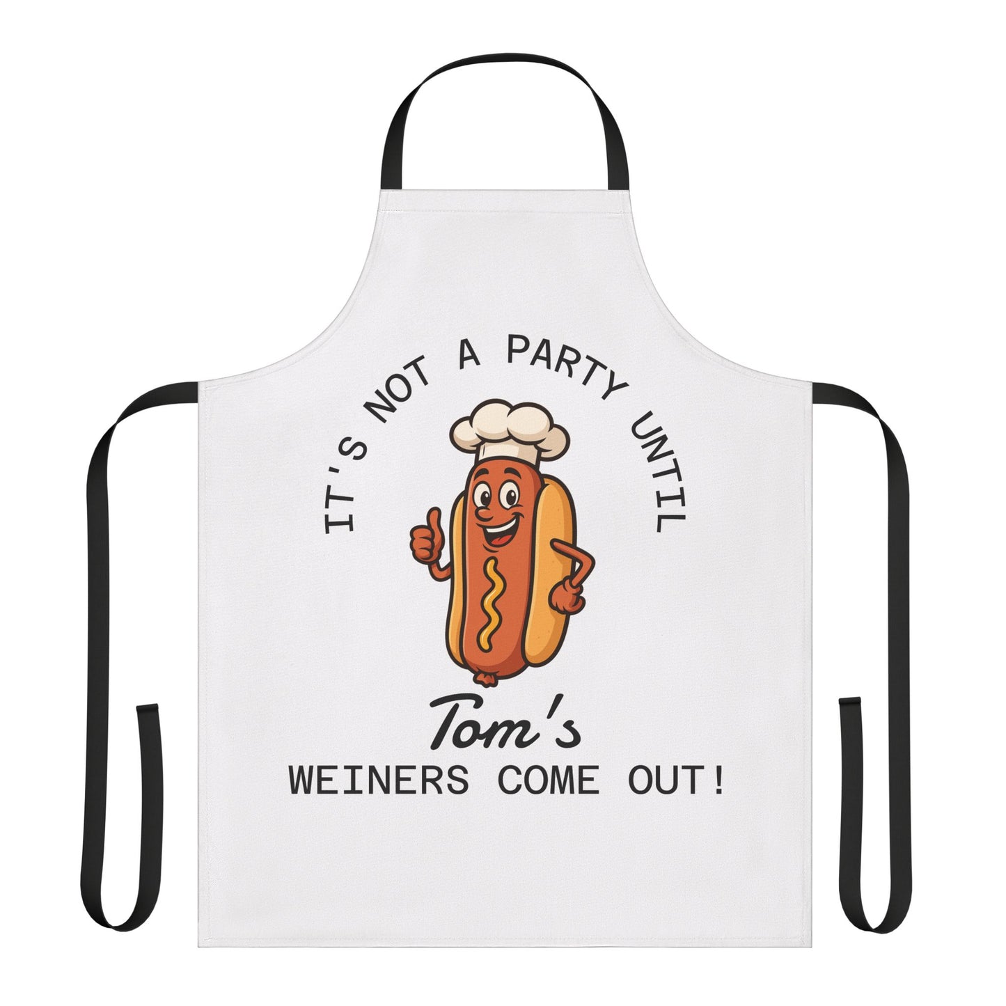 Personalized Funny BBQ Apron – It’s Not a Party Until (Name)’s Wieners Come Out