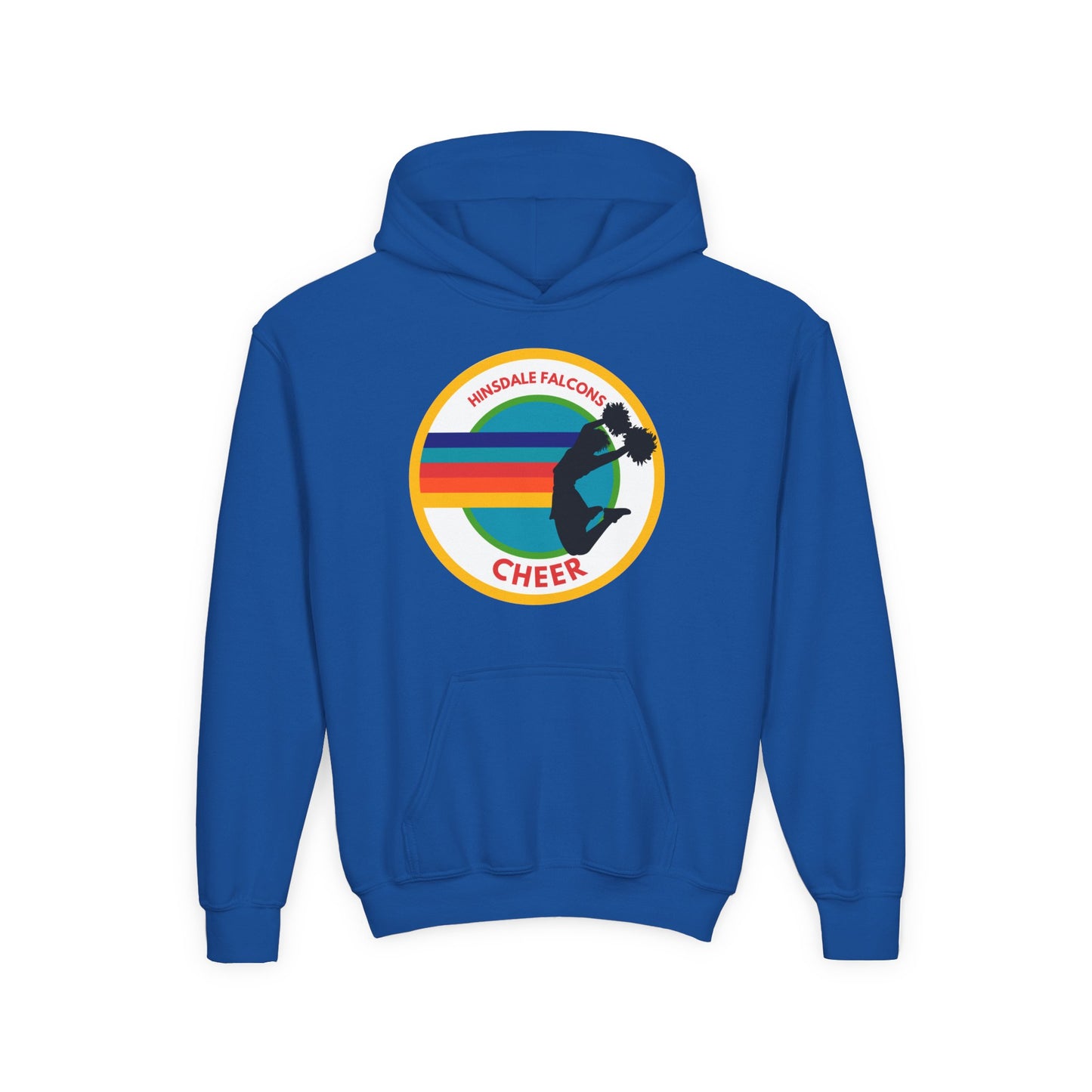 Personalized Youth Cheer Hoodie – Retro Stripe Custom Name Sweatshirt