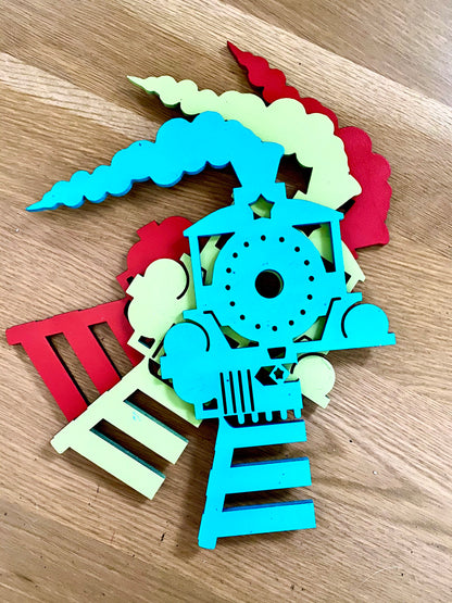 Train Door Corner Sign | Boys Room Train Decor | Nursery Train Wall Art