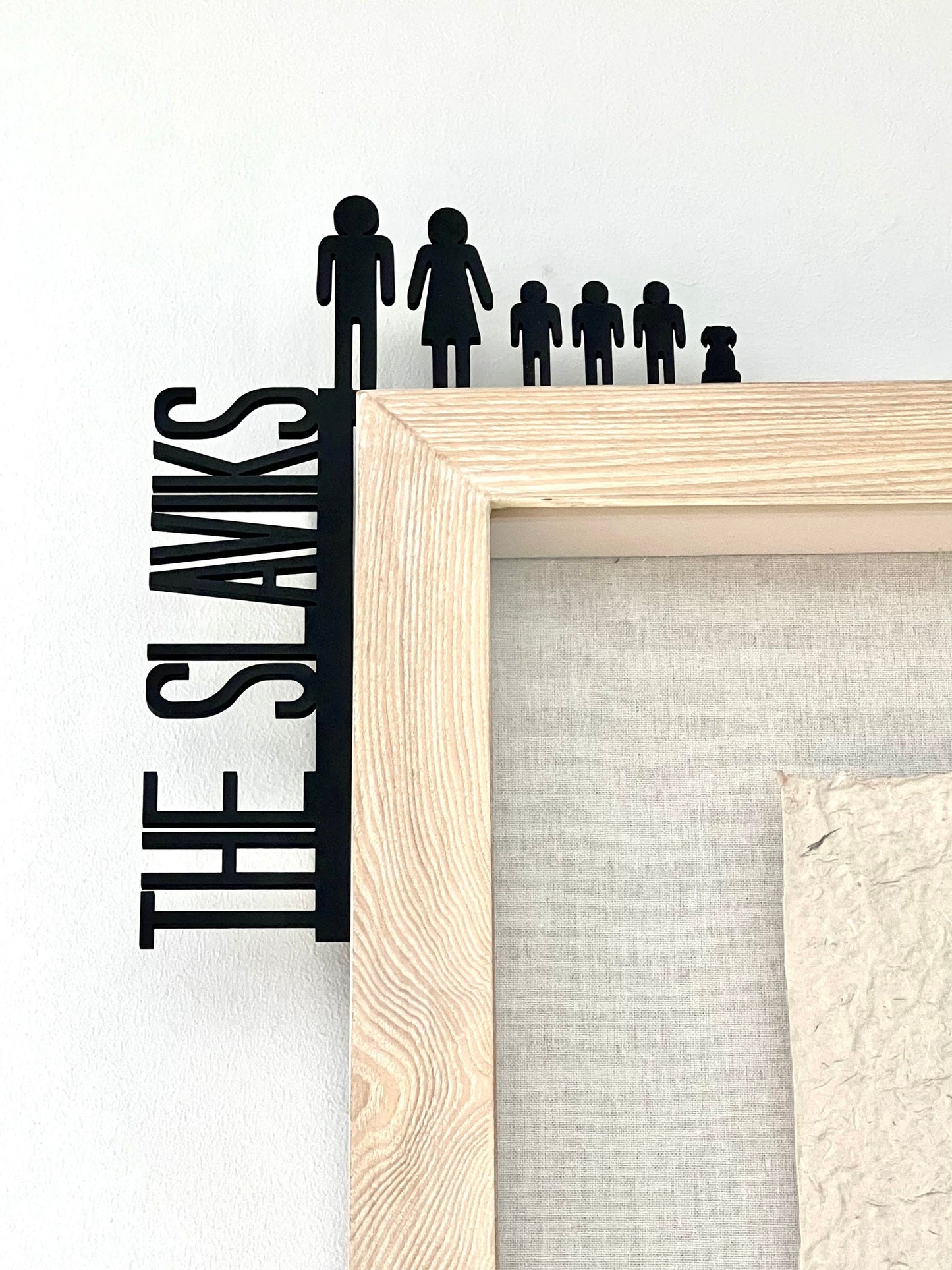 Custom Family Name Sign with Icons | Personalized Door Corner Sign | Housewarming Gift