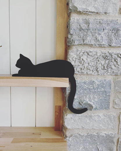 Black Cat Decor, Cat Door Corner Sign, Kitty Cat Door Corner, Cat Gift Ideas, For the Cat Lover Gift, Cat silhouette