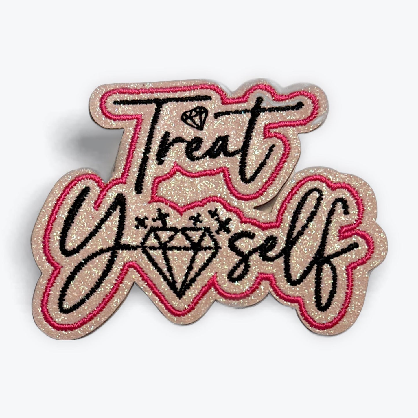 Treat Yo Self Patch | Glitter Iron On Patch | Cute DIY Jacket Patch Gift