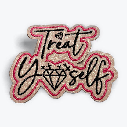 Treat Yo Self Patch | Glitter Iron On Patch | Cute DIY Jacket Patch Gift
