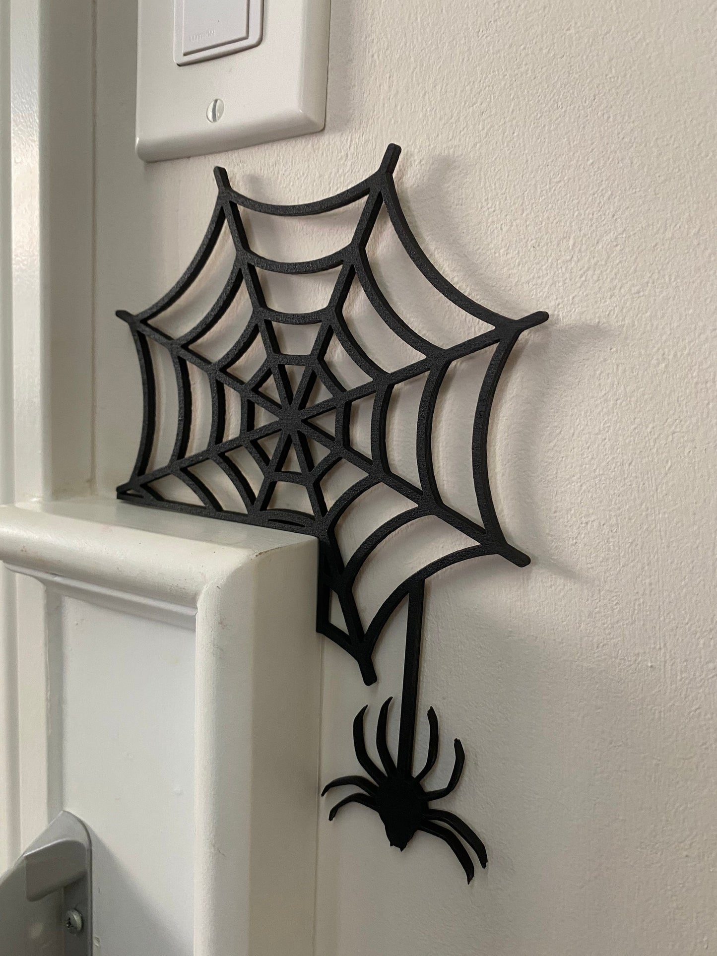 Spider Web Door Corner Sign | Halloween Corner Decor | Spooky Wall Decor