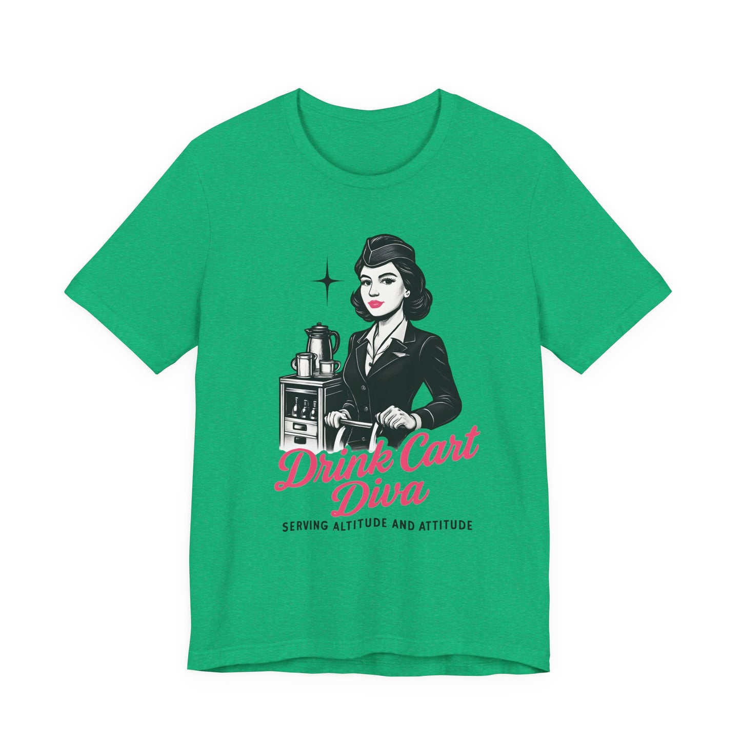 Funny Flight Attendant Gift – Drink Cart Diva Shirt