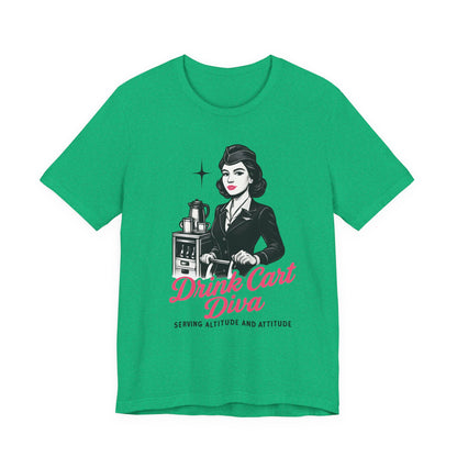 Funny Flight Attendant Gift – Drink Cart Diva Shirt