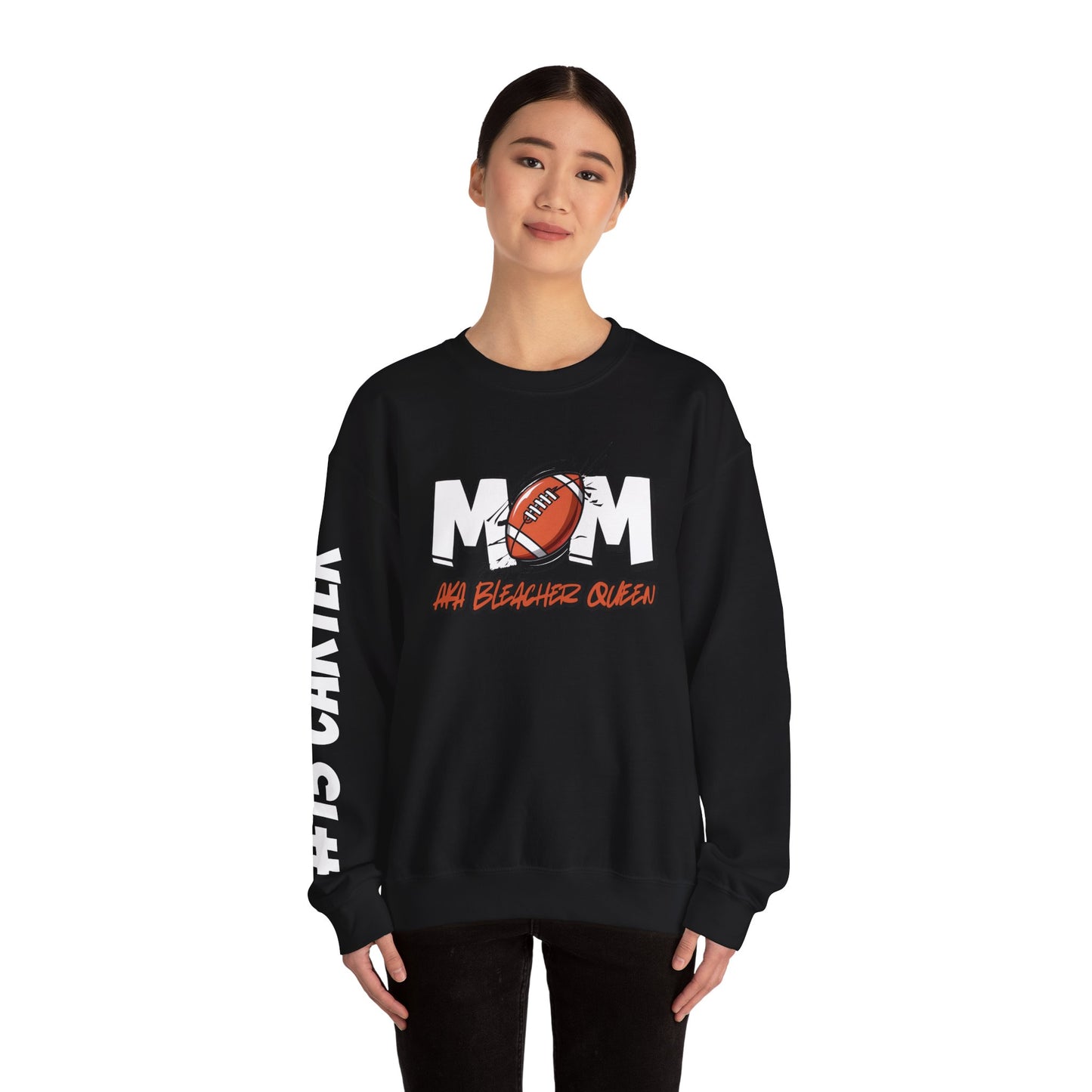 Football Mom Bleacher Queen Sweatshirt – Custom Name & Number Sweatshirt
