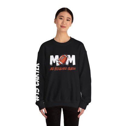 Football Mom Bleacher Queen Sweatshirt – Custom Name & Number Sweatshirt