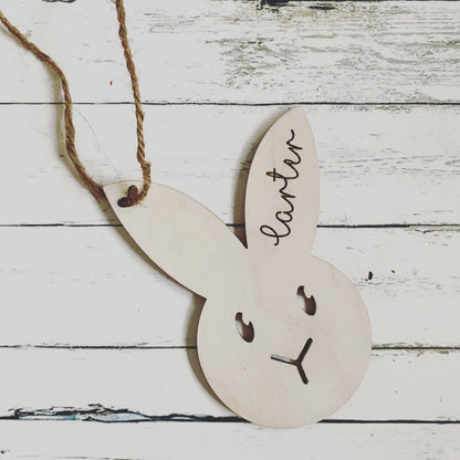 Personalized Easter Bunny Name Tag | Custom Wood Basket Tag | Easter Basket Name Tag