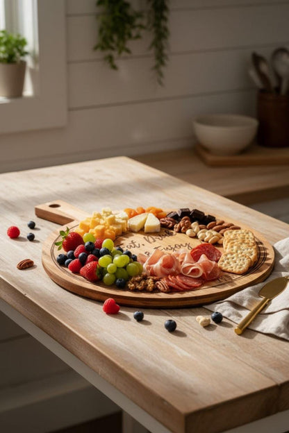 Charcuterie Board for Beginners | Engraved Cheese Board with Guide | Personalized Serving Board