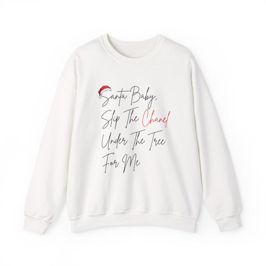 Santa Baby Chanel Sweatshirt | Funny Christmas Crewneck | Cute Holiday Gift for Her