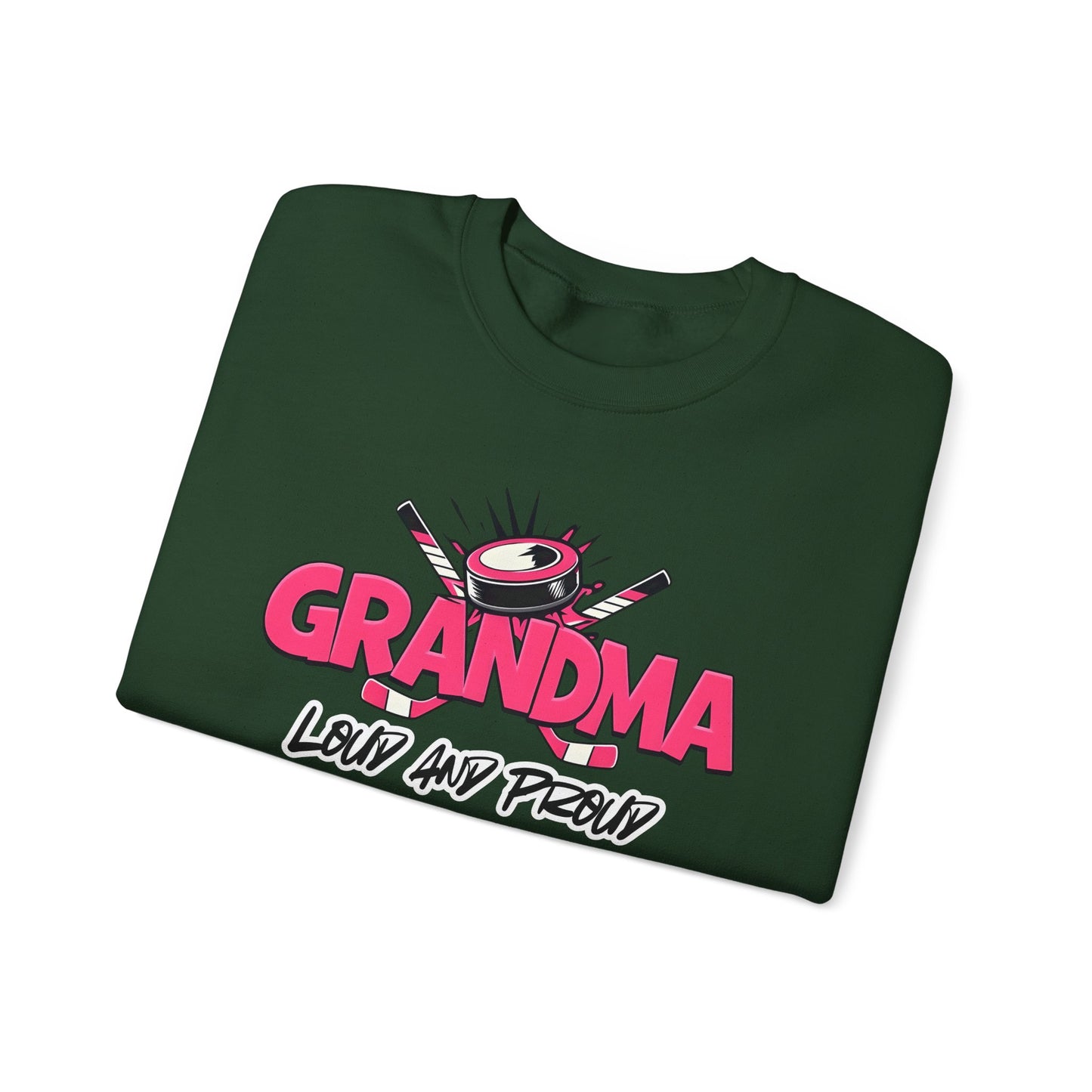 Personalized Hockey Grandma Sweatshirt with Name & Number Sleeve