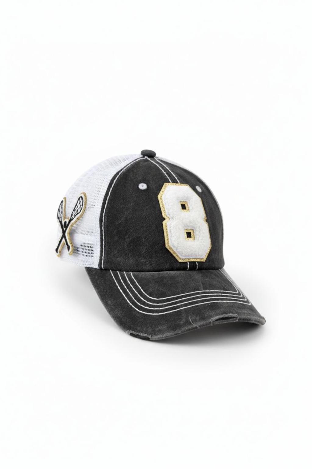 Custom Lacrosse Mom Trucker Hat with Number Patch