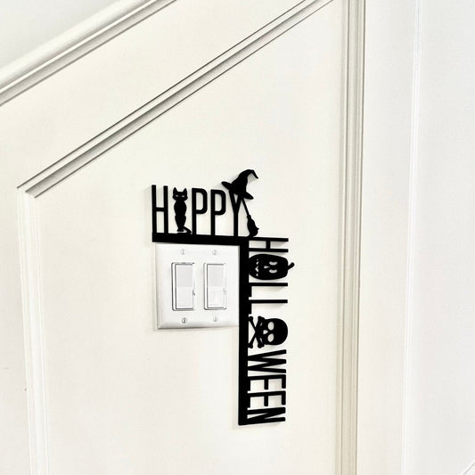 Happy Halloween Door Corner Sign | Halloween Corner Decor | Spooky Wall Decor
