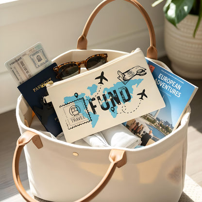Travel Fund Makeup Bag | Rhinestone Cosmetic Bag | Travel Gift for Women & Bridesmaids
