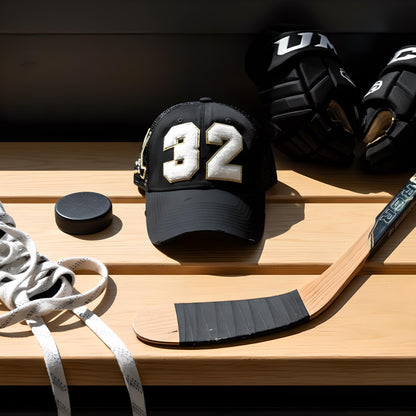 Personalized Hockey Mom Hat – Chenille Number, Hockey Sticks