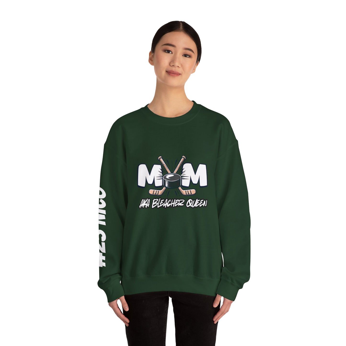 Personalized Hockey Mom Sweatshirt – Graffiti Name & Number Sleeve