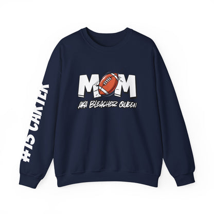 Football Mom Bleacher Queen Sweatshirt – Custom Name & Number Sweatshirt