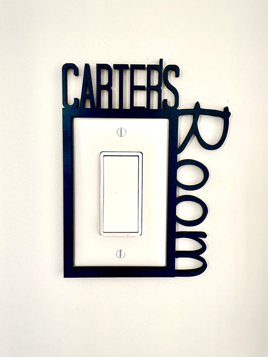Personalized Light Switch Plate | Custom Name Switch Cover | Kids Bedroom Decor