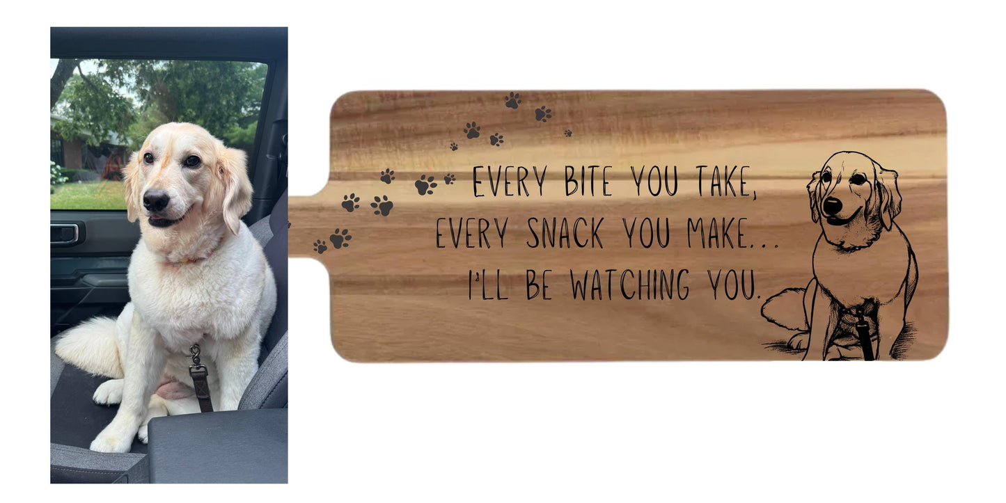 Custom Dog Photo Cutting Board | Personalized Pet Engraved Board | Funny Dog Lover Gift