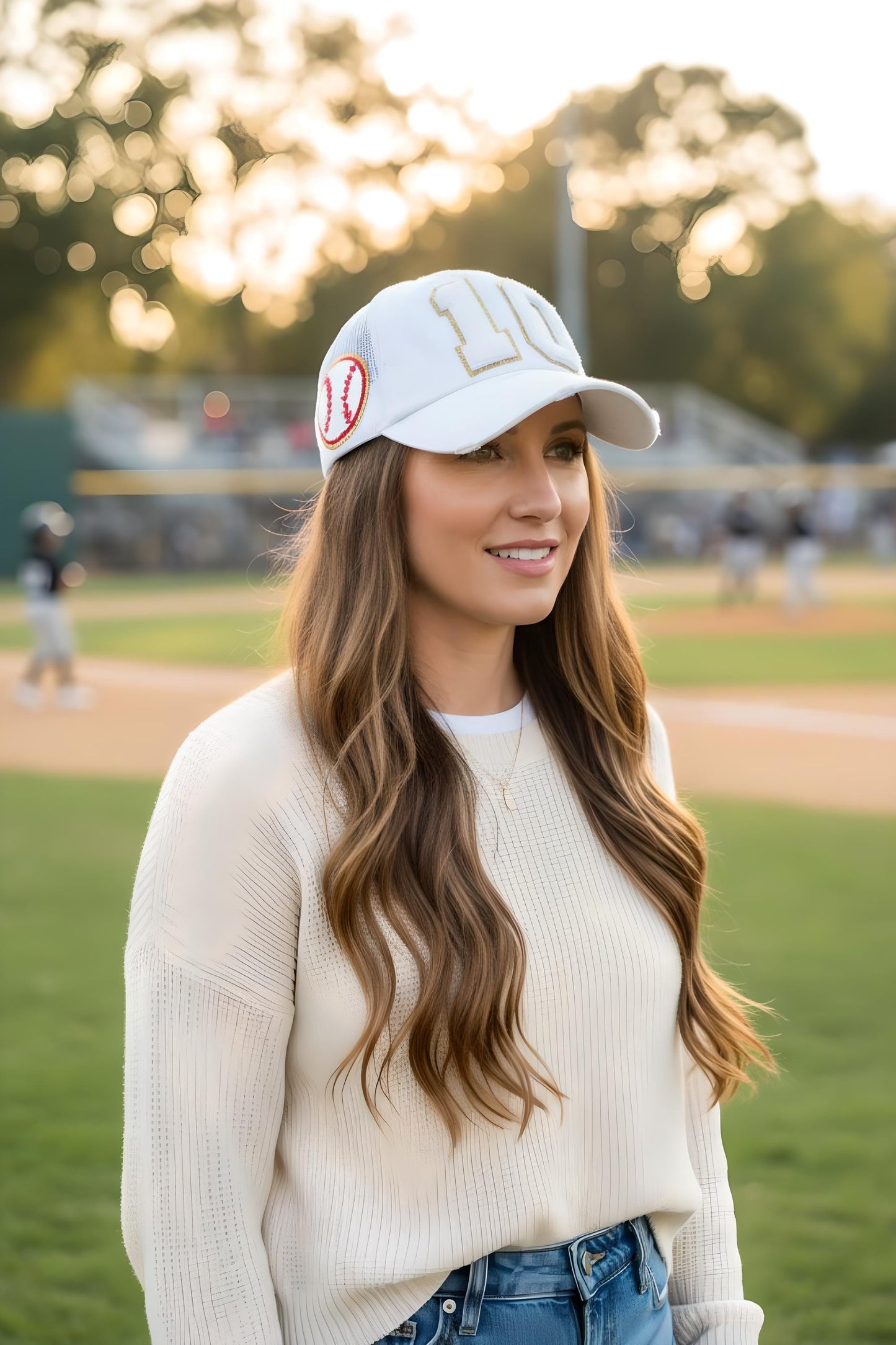 Personalized Mom Baseball Hat with Child Number Patch