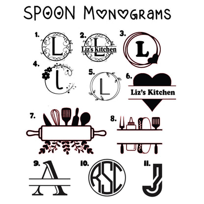 Personalized Engraved Wooden Spoon – Custom Monogram or Funny Saying Kitchen Gift
