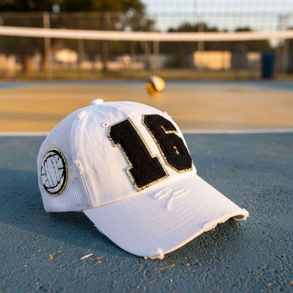 Custom Volleyball Mom Trucker Hat with Number Patch