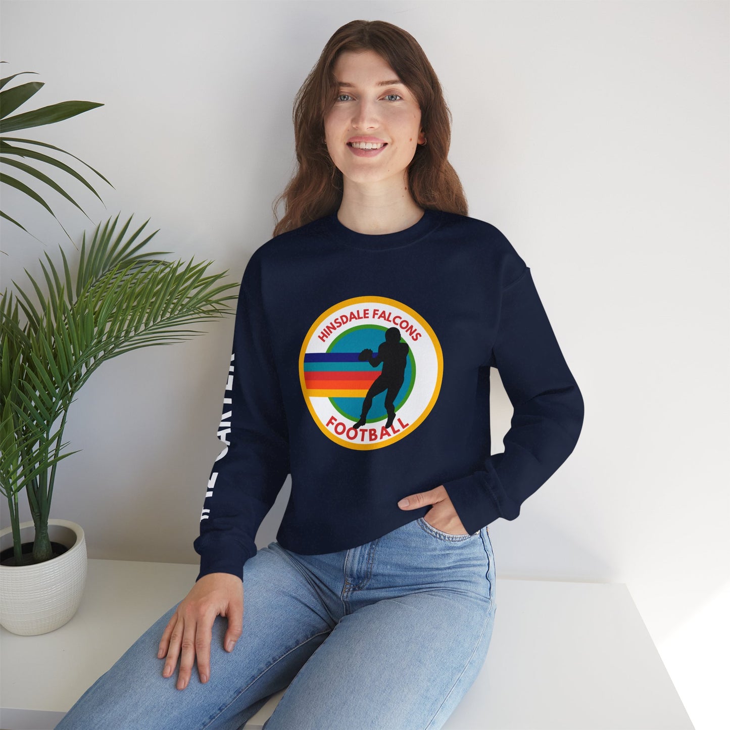 Personalized Football Parent Sweatshirt with Name & Number Sleeve