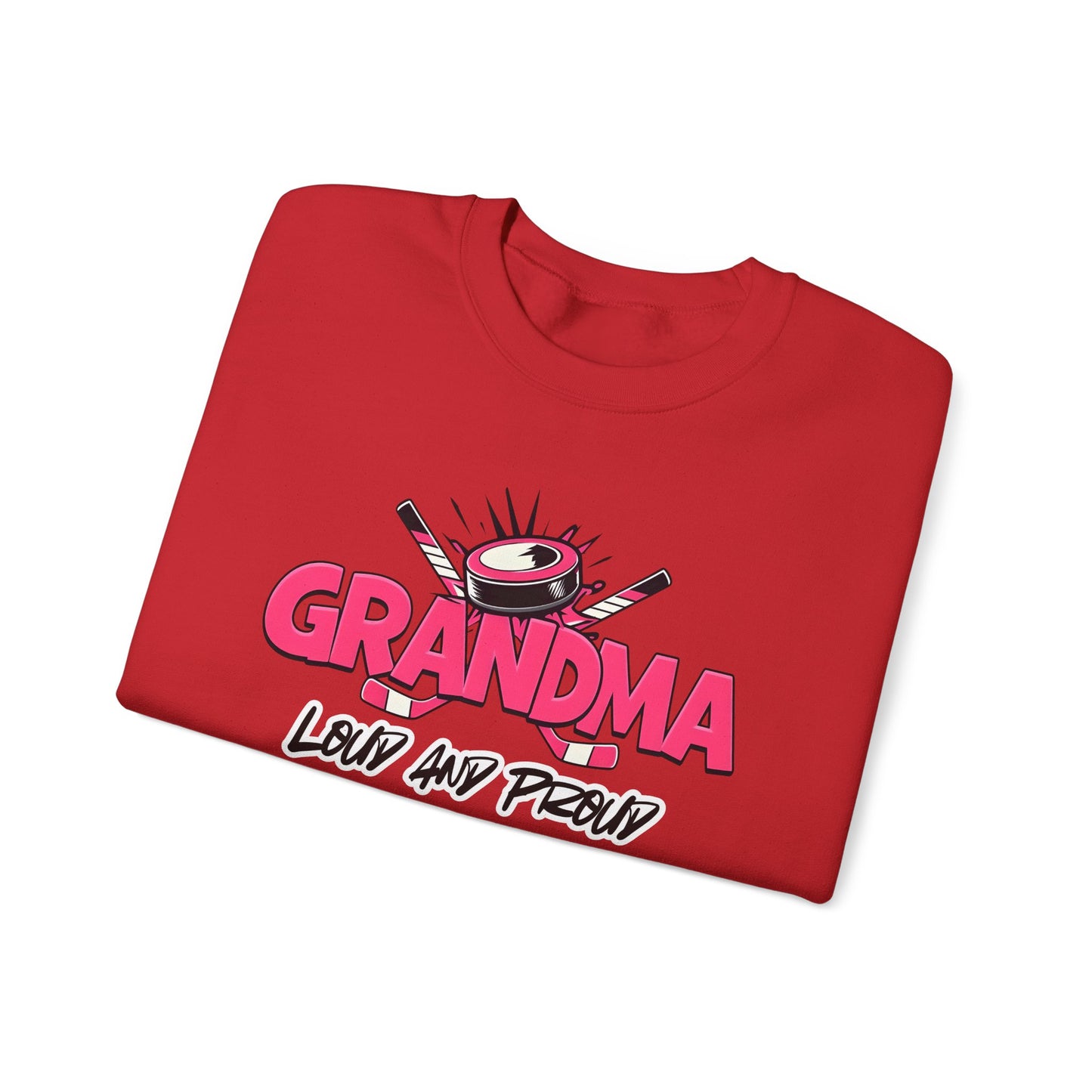 Personalized Hockey Grandma Sweatshirt with Name & Number Sleeve
