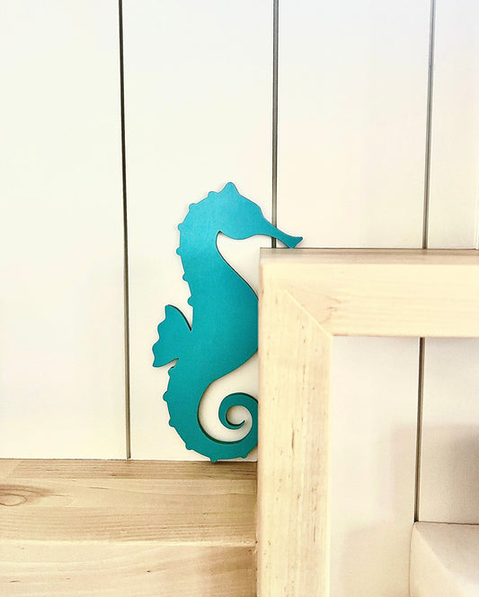 Seahorse Door Corner Decor | Coastal Wall Decor | Beach House Corner Sign