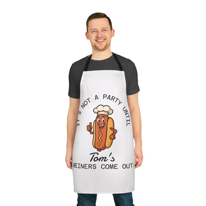 Personalized Funny BBQ Apron – It’s Not a Party Until (Name)’s Wieners Come Out