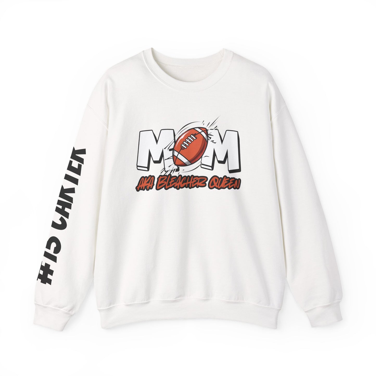 Football Mom Bleacher Queen Sweatshirt – Custom Name & Number Sweatshirt