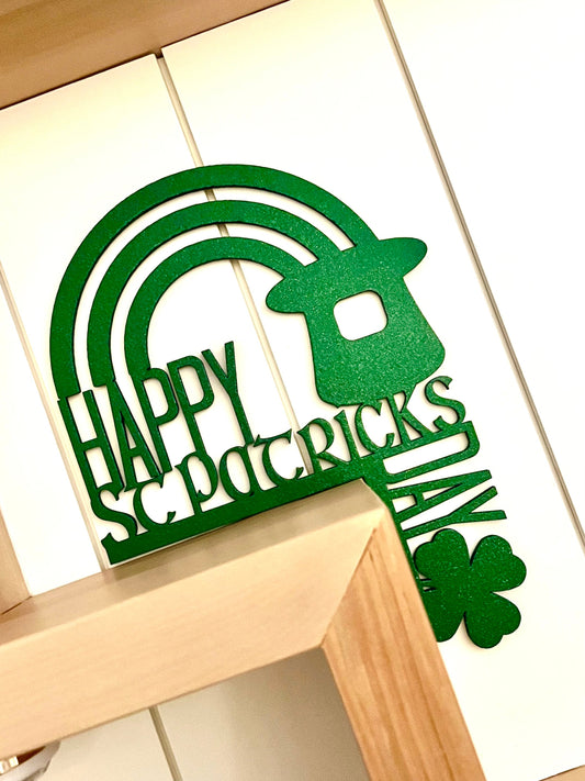 St Patrick's Day Door Corner Sign: Shamrock Rainbow Decor