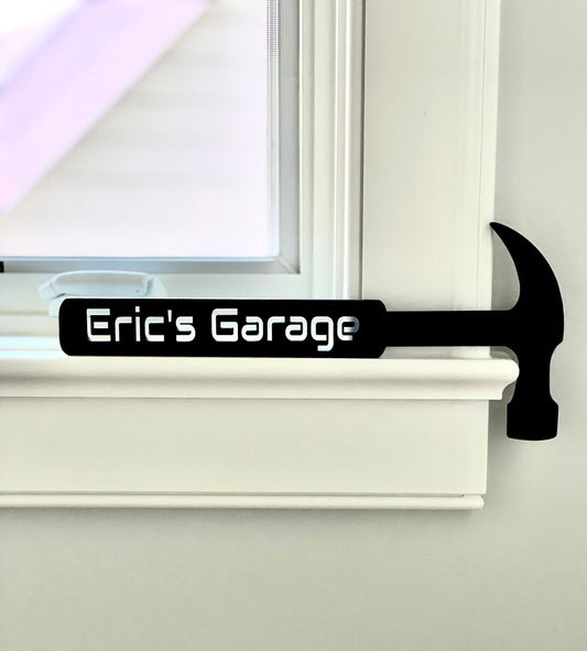 Hammer Garage Sign, Custom Garage Sign, Garage Decor, Tool Sign, Workshop sign,  Man Cave Door Corner Sign, Custom Man Cave Sign
