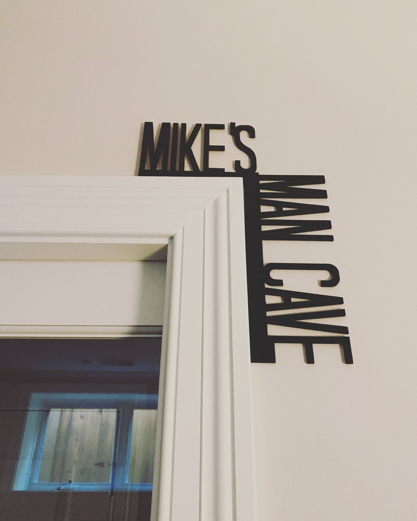 Personalized Man Cave Door Corner Sign | Custom Name Man Cave Decor | Gift for Him
