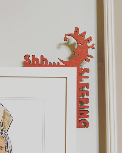 Shh Baby Sleeping Sign | Nursery Door Sign | Baby Room Door Frame Corner Sign