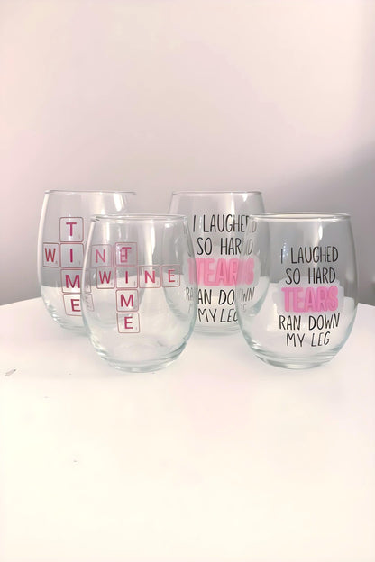 Funny Wine Glass | “I Laughed So Hard” Stemless Wine Glass | Gag Gift for Friends