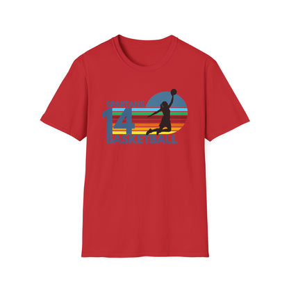 Personalized Vintage Basketball T-Shirt with Team Name & Number