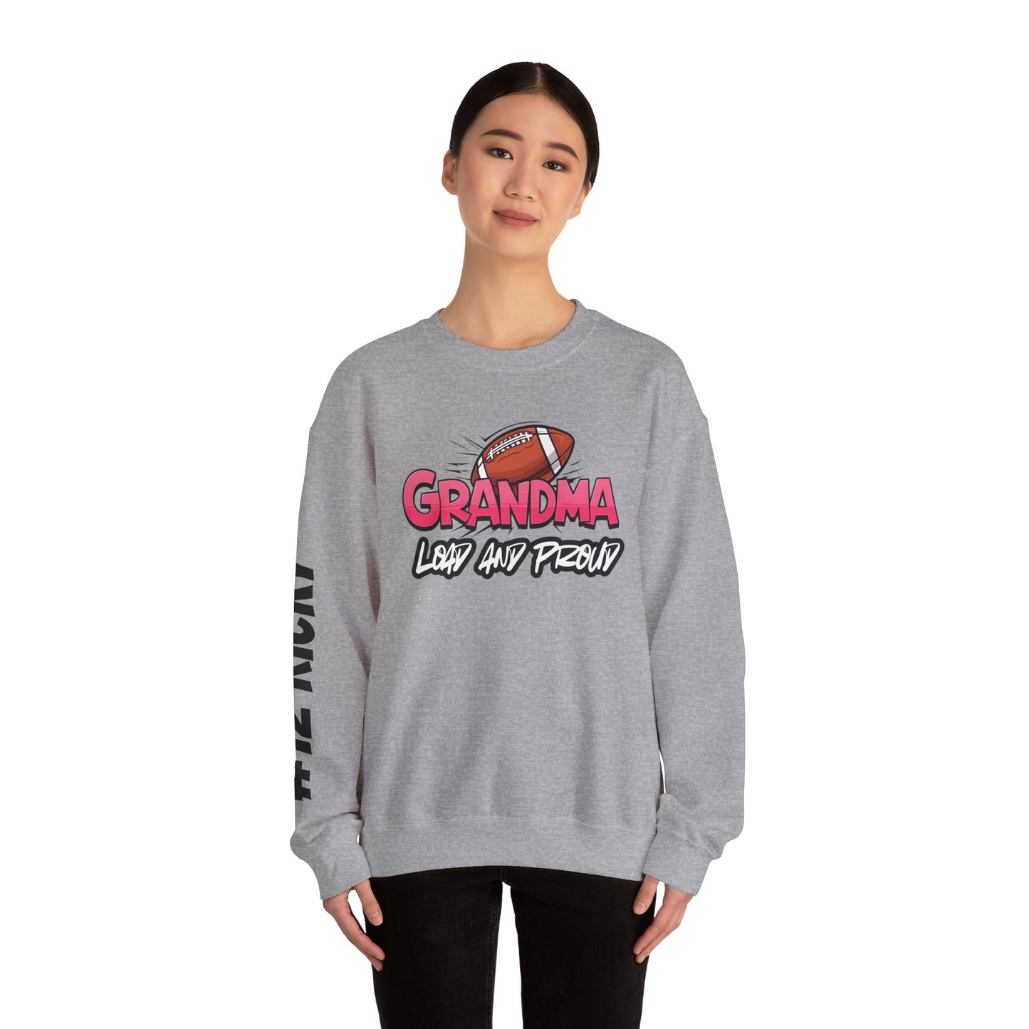 Football Grandma Sweatshirt with Name and Number