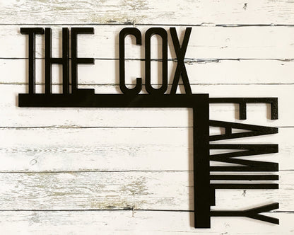 Personalized Family Name Door Corner Sign | Custom Last Name Home Decor | Housewarming Gift